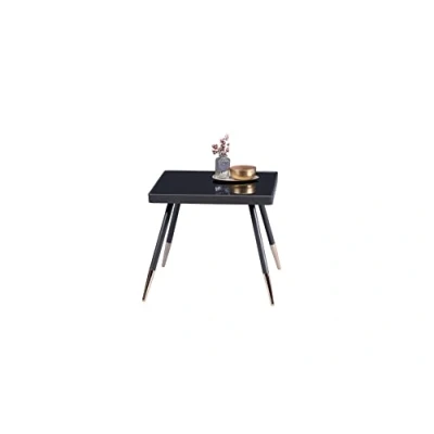 Image de Table basse M2 kollektion 146379 Rome 1 d&#039;appoint, Metal Verre, Anthracite, Or, Noir, 50x46x50cm