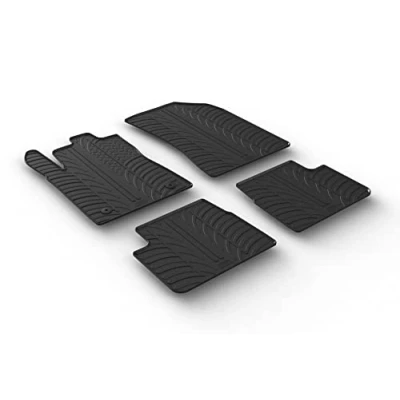 Image de Gledring 0129 Ensemble de tapis sol Caoutchouc avant et arrière 4 noir 750mm 550mm CITROËN: C3 III