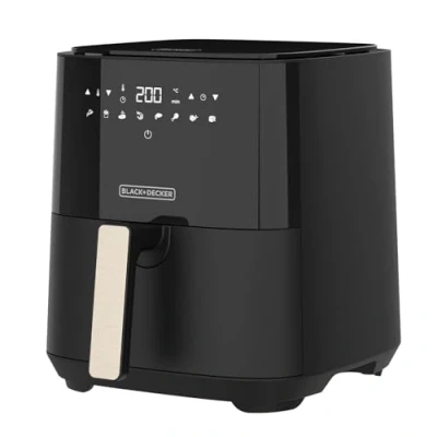 Image de Black+Decker Friteuse à Air Sans Huile BXAF5000E 1300W Capacité de 5L 8 Programmes Prédéfinis Réduction Graisse 99% Cuve Antiadhésive et Facile Nettoyer