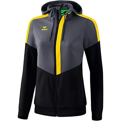 Image de Erima Squad TRACKTOP Veste avec capuche Femme Slate Grey/Noir/Jaune FR: 2XL (Taille Fabricant: 44)