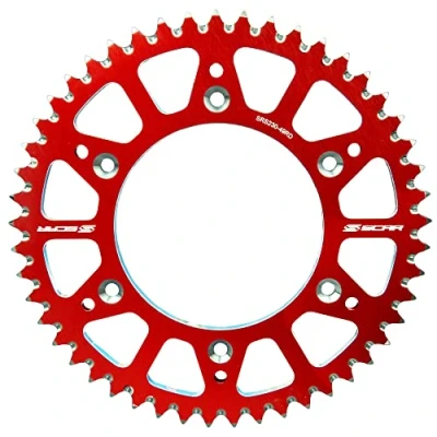 Image de SCAR couronne aluminium alu anti boue compatible avec HONDA CR CRF 125 150F 230F 250 250F 250R 250RX 450R 250X 450X 450RX 450L 450RL 87 23, Rouge 48 dents