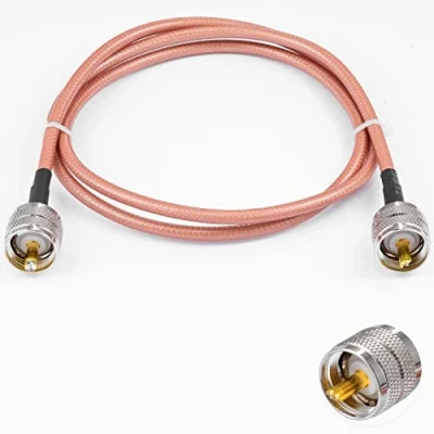 Image de Vecys Câble PL 259 UHF Mâle vers Coaxial à Faible Perte de Raccordement RG400 3FT/1M pour Talkie walkie CB Radio SWR Meter Analyseur d&#039;Antenne