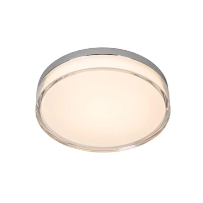 Image de Lucide Plano plafonnier d&#039;extérieur Ø 28 x 5,9 cm 16W LED dimmable incl IP44 opale et chrome