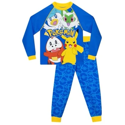 Image de Pokémon Ensemble De Pyjamas Garçon Bien Ajusté (Bleu) Multicolore Taille 9 10 Ans