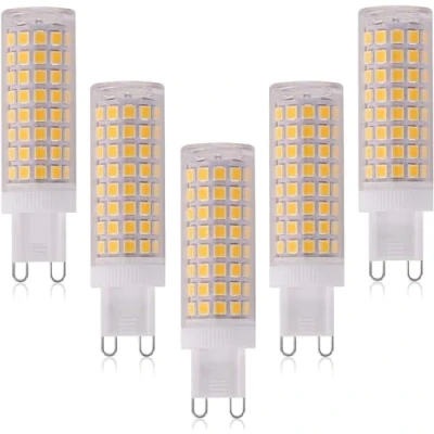 Image de LEDGLE Ampoule LED G9 Sans Scintillement,900lm non dimmable, 10W équivalent 100W, Blanc Chaud 3000K, Lot de 5 [Classe énergétique A+]