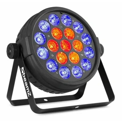 Image de Beamz BT410 Projecteur PAR LED 19x RGBW 10W, Boîtier ABS Léger, Mode DMX, Gestion Audio, Programmes Intégrés, Système de Refroidissement, Télécommande Incluse, Idéale pour l&#039;Éclairage Soirée