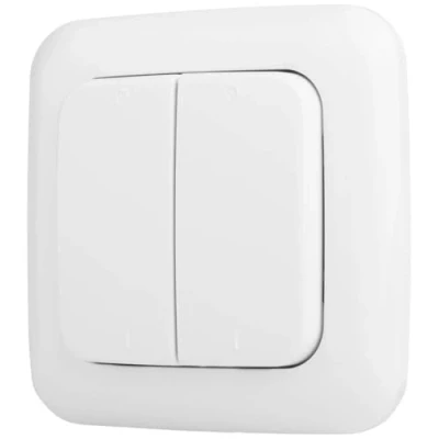 Image de Interrupteur mural double sans fil Smartwares Plug &amp; Connect Pour éclairage intérieur Système domotique Blanc SH4 90159
