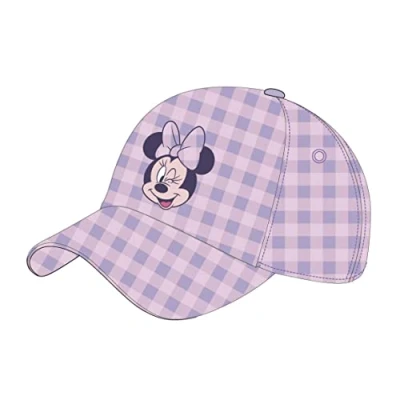 Image de Casquette Avec Visière Incurvée Minnie Mouse Rose et Violette 4 à 8 ans Broderies de la Collection pour Enfants Scratch Réglable Produit Original Conçu en Espagne