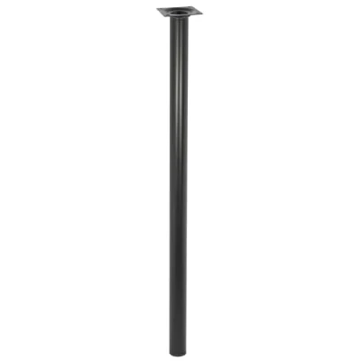 Image de Wagner 12106001 Pied de Meuble Classique rétro Ø 30 x 600 mm Plaque Fixation intégrée 60 Filetage intérieur 10 Acier revêtu par pulvérisation Noir