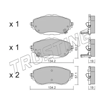 Image de TRUSTING 1014.0 Jeu de plaquettes frein avec indicateur d&#039;usure TOYOTA: Auris 5 portes, Break