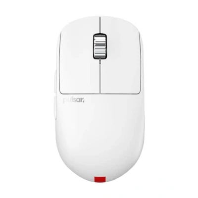 Image de PulsarGamingGears X2H ES Souris Gaming sans Fil,Édition Limitée, Symmétrique, Switches Optiques, Moniteur OLED Intégré, Capteur PAW3395, 100H Battery, Adapteur 4KHz Inclus (Blanc)