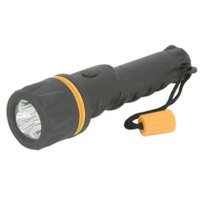 Image de Mercury Lampe torche LED robuste en caoutchouc alimentée par 2 piles de type D non fournies