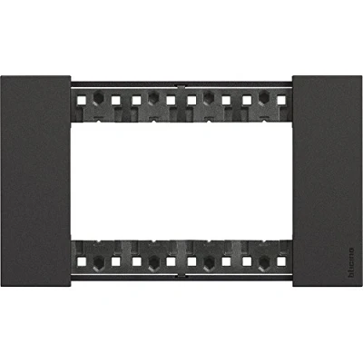 Image de Bticino LivingNow LEGRAND KA4804KG Cadre de recouvrement à 4 modules avec branchement non relié en zamak Noir