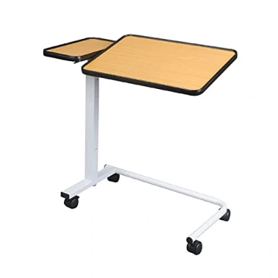 Image de Identités, Table de lit, Corfou, 2 Plateaux, Plateau inclinable à 30, Idéal pour Lit et Fauteuil, Réglable d&#039;une Main, À roulettes, roulettes Freins, Personnes Alitées, Déjeuner