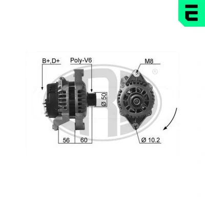 Image de ERA 210065A Alternateur 14V 100A OPEL: Corsa B 3/5 portes, Frontera A Sport SUV Cabriolet, SUV, VAUXHALL: Vectra Mk1 Break