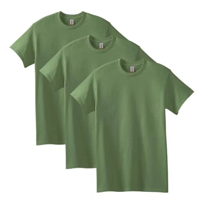 Image de Gildan T Shirt en Coton épais, Style G5000, Multiple, Vert Militaire (Lot de 3), 3XL Mixte
