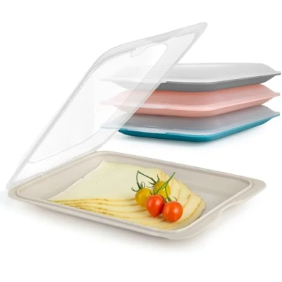 Image de Moritz &amp; jeu de 4 Boite a Charcuterie pour Frigo Jambon Refrigerateur avec couvercle conserver la charcuterie, le fromage et plus