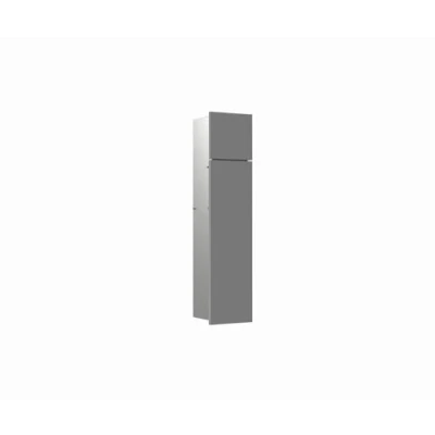 Image de Emco ASIS Pure Armoire encastrée pour Salle de Bain avec Porte Rouleau Papier Toilette et Brosse WC Compartiment supplémentaire, Grande Fonction « Push to Open », Gris Mat
