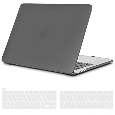 Image de TECOOL Coque 2020 MacBook Pro 13 Pouces Modèle A2338(M1) A2251 A2289 avec EU couvercle de clavier Gris