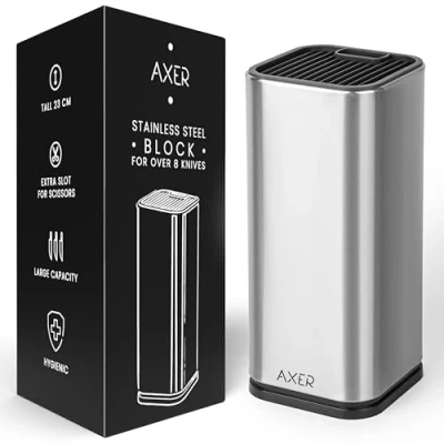 Image de Axer Bloc Couteaux Cuisine Vide Inox Porte de plus 8 Grand Range Support Blocs Vides