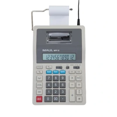Image de MAUL Calculatrice de Bureau Printing MPP32 imprimante à 12 Chiffres avec Toutes Les Fonctions commerciales importantes Impression 2 Couleurs Lignes/Sec Gris
