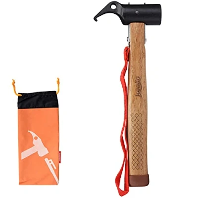Image de oumuik Marteau de Camping, Tente, Maillet en Bois, Multifonctions pour piquets Tente avec Cordon Longe