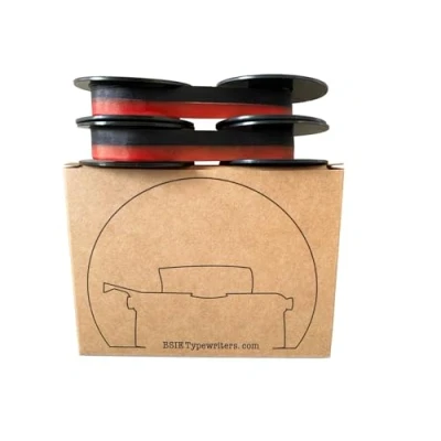 Image de 2 x RUBAN POUR MACHINE À ÉCRIRE OLIVETTI GR4 BSIE TYPEWRITERS NOIR ET ROUGE PACK DOUBLE (2 Black &amp; red)