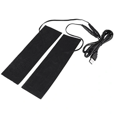 Image de DC 5V 1 Pair Tapis Chauffant Noir en Fibre de Carbone USB Élément Electrique pour Réchauffer les Pieds