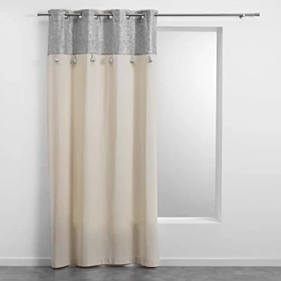 Image de Douceur d&#039;Intérieur New Sultan Rideau, Polycoton, Argent, 140 x 240 CM