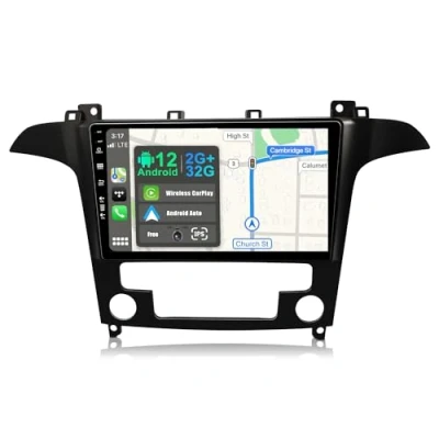 Image de JOYX Android 10 Autoradio pour Ford S Max (2007 2008) [2G+32G] GRATUITES Caméra arrière Canbus 2 DIN 9 Pouce 2.5D Écran Soutien Dab Commande au Volant Bluetooth WLAN Carplay 4G Auto
