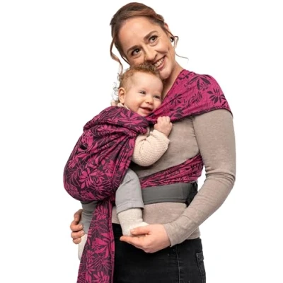 Image de manduca Porte bébé Twist &gt; &lt; Light and Easy Baby avec poche kangourou pour bébés et nouveau nés dès la naissance, coton bio (botanical rose, Regular)