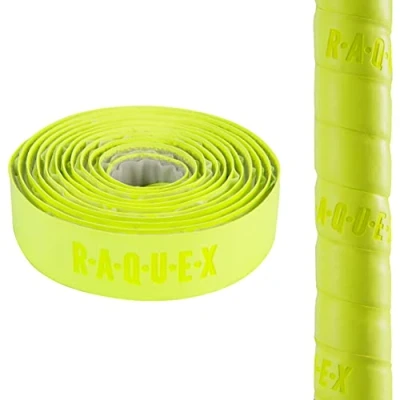 Image de Raquex Grip adhésif molletonné en PU pour Crosse de Hockey Ultra Collant, Doux et Absorbant. Dos Auto adhésif. Extra Long (Jaune)