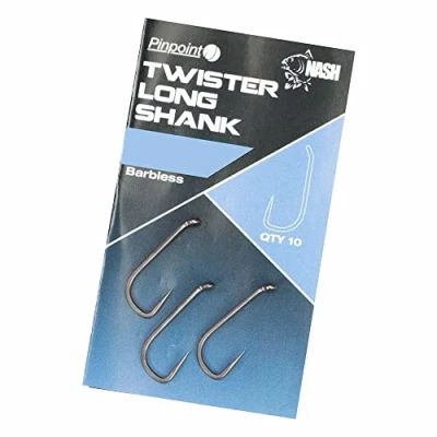 Image de Nash Twister Long Shank Taille 4 Barbless Hameçons carpe