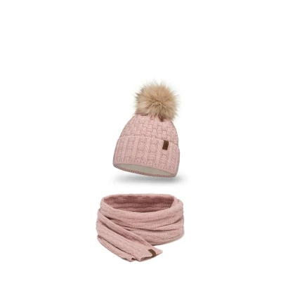 Image de Vivisence 7015 Beanie AND Scarf SET Écharpe, Femme, Taille: One Size, Light pink