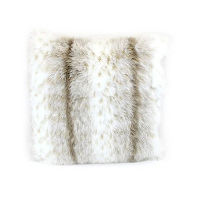 Image de Gözze Housse de coussin, aspect Fourrure, Design Lynx, 50 x cm Blanc