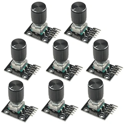 Image de WMYCONGCONG Lot de 8 KY 040 Module encodeur rotatif 360 degrés avec capuchon pour micro contrôleur Arduino