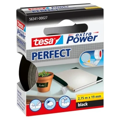 Image de Tesa 56341 00027 Extra Power Ruban adhésif toilé 2,75 m x 19 mm Noir