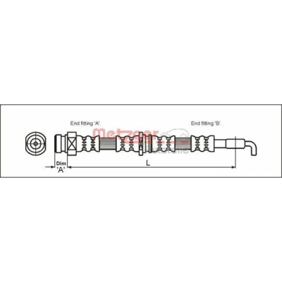 Image de METZGER 4113669 Flexible De Frein 415 VOLVO: V40 Break, S40 I, MITSUBISHI: Space Star
