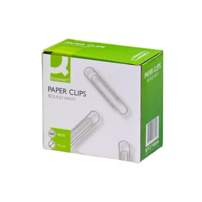 Image de Q Connect Lot de 100 trombones ronds ondulés 77 mm