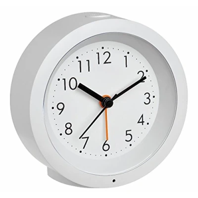 Image de TFA Dostmann Réveil analogique, 60.1029.02, sans tic tac, Chevet, Fonction Snooze, veilleuse, Plastique, Blanc, (L) 105 x (B) 41 (H) mm