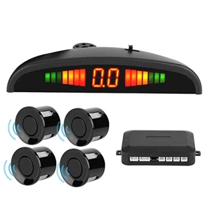 Image de Capteur de stationnement PDC, 4 capteurs Buzzer Radar arrière recul voiture Système Led Alarme sonore Universel, d&#039;inversion d&#039;image Sondes Dual Core Cre