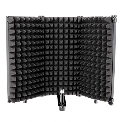 Image de Tlingt Support Panneau d&#039;isolation de microphone avec mousse absorbante haute densité pour filtre vocal 3 panneaux, design tout en un.