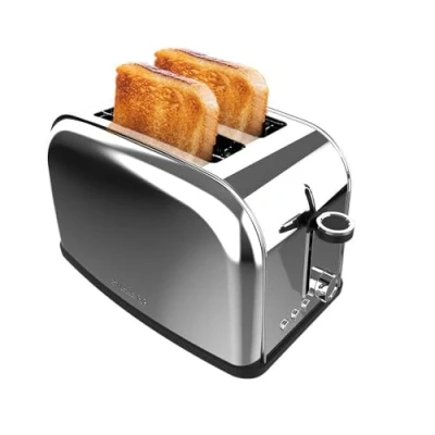 Image de Cecotec Grille pain vertical 2 fentes courtes Toastin&#039; time 850 Inox Lite. W, tranches de pain, fente large 3,8 cm, support pour petits pains et bac à miettes, acier inoxydable