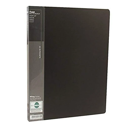 Image de PENTEL protège documents Wing, A4, PP, 20 pochettes, noir rainure en forme d&#039;&quot;ailes&quot; pour une préh