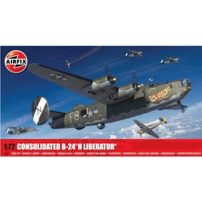 Image de Airfix Ensemble de modèles A09010 Consolidated B 24H Liberator Maquette d&#039;avion en plastique pour adultes et enfants à partir 8 ans Comprend des sprues décalcomanies Modèle l&#039;échelle