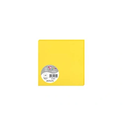 Image de Clairefontaine 1823C Paquet de 25 Cartes Simples Format Carré 13,5x13,5cm 210g/m² Coloris Jaune Soleil Cartons d&#039;Invitation Evènements et Correspondance Gamme Pollen Papier Premium Lisse