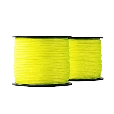 Image de SNURO Corde Nylon (2 mm, 100 m) Fluorescente en Polyamide Tressée Robuste pour n&#039;importe Quelle Utilisation Résistante aux Intempéries Cordeau de Maçon Jaune Fluo