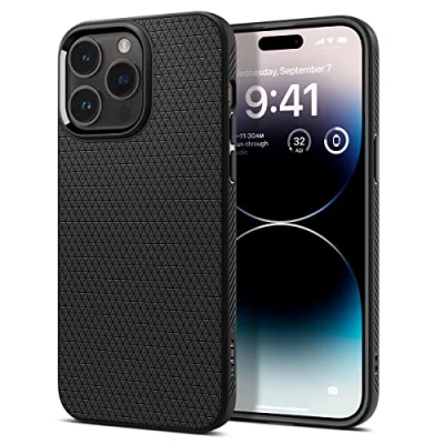 Image de Coque Apple iPhone 14 Pro Max Silicones et TPU (doux) Spigen silicone/Coque Étui téléphone Noir Shockproof