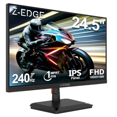 Image de Z Edge Ecran Gaming 25&#039;&#039; 240 Hz, IPS Panel, FHD 1080P, 1ms MPRT, FreeSync, Moniteur PC Gamer LED 16:9, Inclinaison Réglable, 350cd/m², HDMI2.0 &amp; DP1.4, VESA 100 * 100mm (HDMI Câble Inclus)