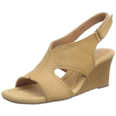 Image de Clarks Femme Kyarra Aster Sandale cale, Light Tan Lea, 41 EU